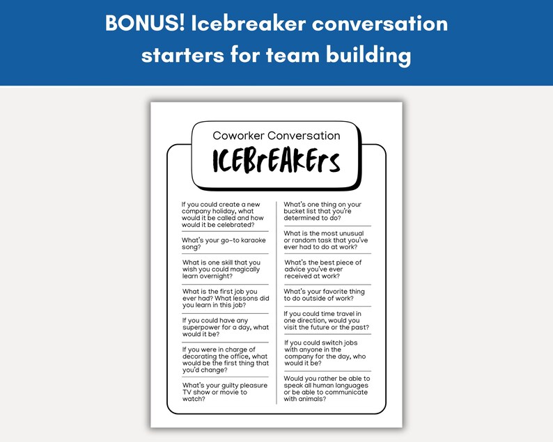 Team Building Games Bundle: Office Icebreaker Activities (printable) - Etsy