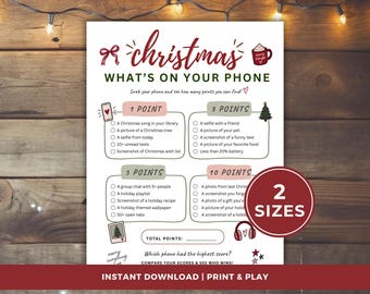 Christmas What's on Your Phone Game for Teens, Teen Christmas Party Game,  Printable Holiday Activity (PDF)