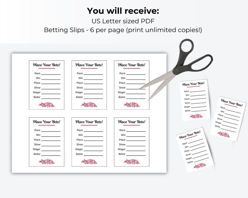 Kentucky Derby Betting Slips, Printable Derby Games, Derby Party Activities, Horse Racing Games ...