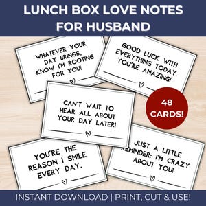 Notes de boîte à lunch pour mari, mini notes d'amour à imprimer pour lui, notes de boîte à lunch pour adultes, façons de montrer à votre mari que vous l'aimez