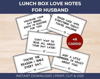Lunchbox Notes for Husband, Printable Mini Love Notes for Him, Adult Lunch Box Notes, Ways to Show Your Husband You Love Him