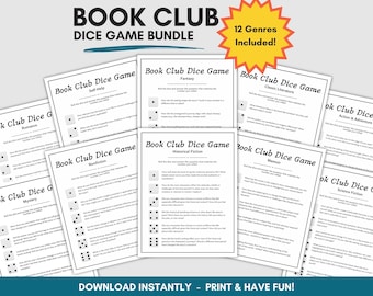 Book Club Dice Game Bundle: 12 Genre Conversation Starters (Printable)