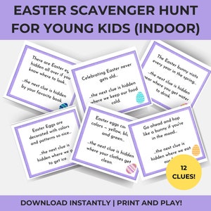 Indoor Easter Scavenger Hunt for Kids with Easter Bunny Scavenger Hunt Letter, Printable Easter Egg Home Scavenger Hunt