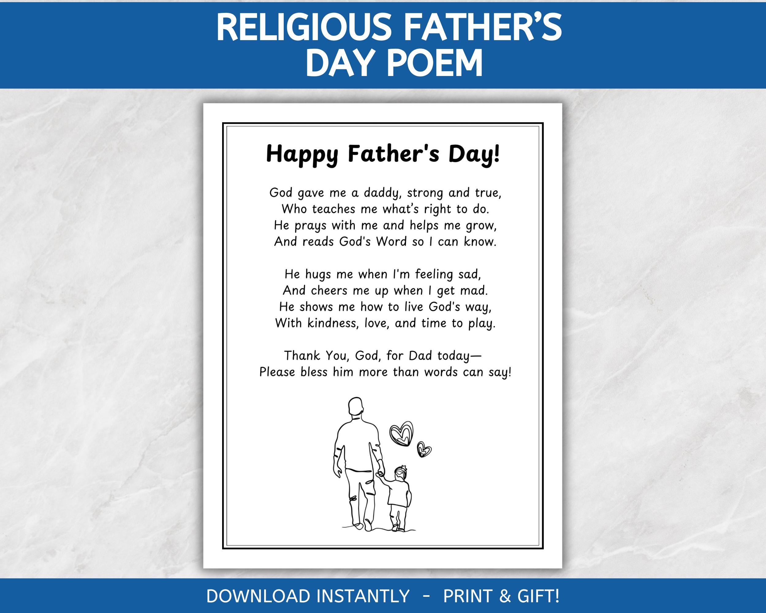 Handprint Art First Fathers Day Poem From Baby Religious Fathers