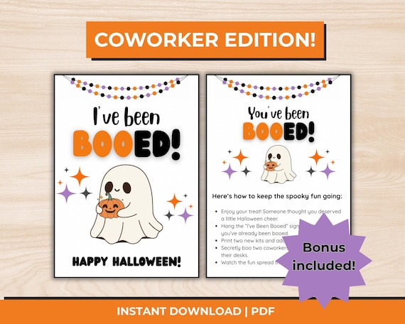 You've Been Booed Office Game Kit, Coworker Boo Basket Halloween Tradition (PDF)
