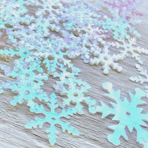 20g Snowflake Sequins,Table Scatter, Confetti,Iridescent Translucent,DIY Christmas Crafts,Ships from USA
