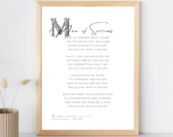 Man of Sorrows Poster | Digital Download | Christian Wall Art Printable | Hymn | Scripture