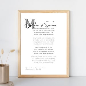 Man of Sorrows Poster | Digital Download | Christian Wall Art Printable | Hymn | Scripture
