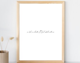 In Life, In Death, O Lord, Abide With Me Poster | Abide With Me Hymn Lyrics | Digital Download | Christian Wall Art Printable