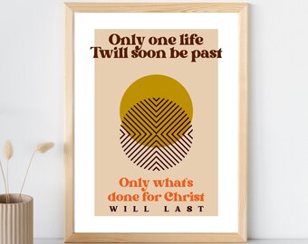 Things Done For Christ Poster | Digital Download | Christian Wall Art Printable | Only What's Done For Christ Will Last | Poem by CT Studd
