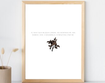 That Old Rugged Cross Poster | Old Rugged Cross Hymn Lyrics | Digital Download | Christian Wall Art Printable | Thorny Rose Poster