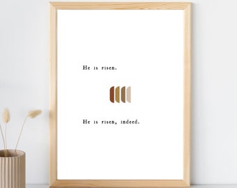 He is Risen Indeed Poster | Boho Easter Home Decor | Digital Download | Christian Resurrection Wall Art Printable