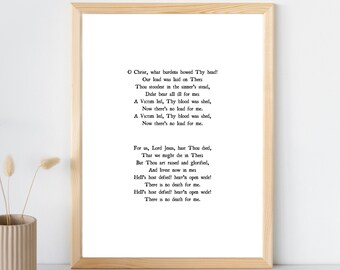 O Christ What Burdens Bowed Thy Head Poster | Easter Hymn Home Decor | Digital Download | Christian Wall Art Printable