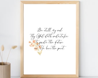 God Guides the Future Poster | Be Still My Soul Hymn Lyrics | Digital Download | Christian Wall Art Printable