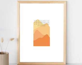 In the Morning When I Rise Give Me Jesus Poster | Hymn Lyrics Home Decor | Digital Download | Christian Wall Art Printable | Boho Mountains