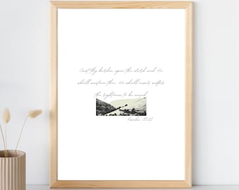 Cast Thy Burdens on the Lord Poster | Psalm 55:22 | Digital Download | Bible Verse Poster | King James Version