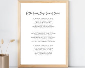 O the Deep Deep Love of Jesus Poster | Hymn Wall Art | Digital Download | Christian Wall Art Printable