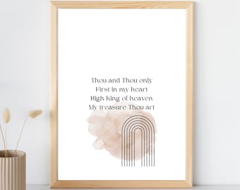 Thou and Thou Only Poster | Be Thou My Vision Hymn | Digital Download | Boho Christian Wall Art Printable | Hymn Poster