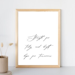 Strength for Today and Bright Hope for Tomorrow Poster | Great is Thy Faithfulness Hymn | Digital Download | Christian Wall Art Printable