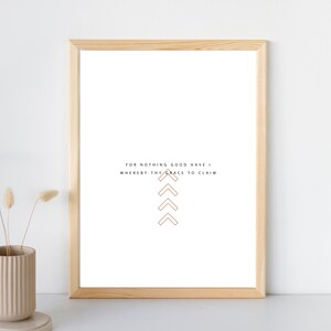 Nothing Good Have I Poster | Jesus Paid It All Hymn Lyrics | Digital Download | Christian Wall Art Printable | Arrows Art