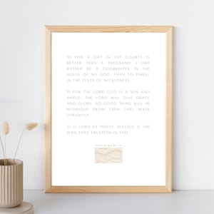 A Day in Your Courts Poster | Psalm 84:10-12 | Digital Download | Bible Verse Poster | Scripture | King James Version