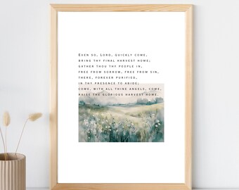 Come Ye Thankful People Come Poster | Digital Download | Christian Wall Art Printable | Thanksgiving
