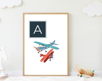 A is for Airplane Poster | Alphabet Poster | Digital Download | Nursery Wall Art Printable | Preschool Art