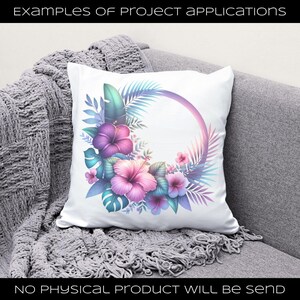 Tropical Hibiscus Wreath Svg Png Pdf Jpg Image File Clipart Digital ...