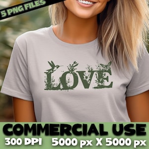 Liebes-Clipart-Bundle mit Naturinspirierten Illustrationen | PNG Digital Download für Sublimation & Kunsthandwerk, Liebeszitat