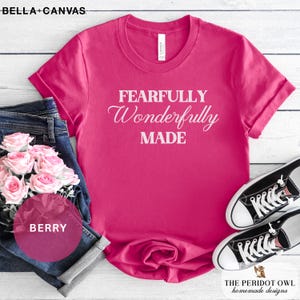 Christian Shirt Fearfully Wonderfully Made T-shirt Psalm Inspirational T-Shirt Bible Verse Tee Scripture Shirt Faith-Based Shirt God Lover