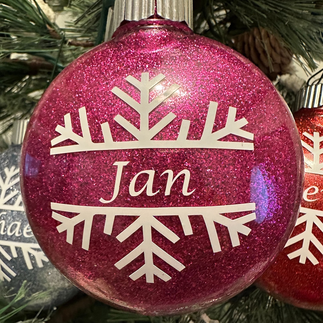 Custom Glitter Ornaments Personalized Christmas Decorations, Christmas