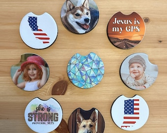 Personalized Car Coasters: Neoprene Cup Holder Coaster Set
