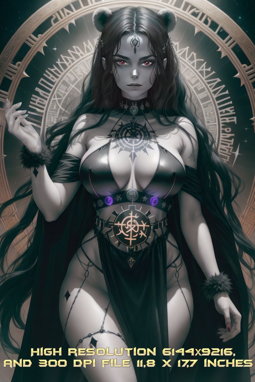 Charming Bear Demon Portrait, Nude, Sexy Shaman - Fantasy Work,magic