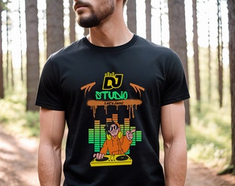 DJ Light Skin Disk Jockey Lets Jam Studio Music Funny Musician Turntable Headphones Vinyl Night Club Party Event Unisex Comfy T-shirt