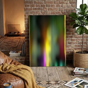 Aura Gradient Poster, Sfeervolle Abstracte Digitale Muurkunst, Levendige Lichtlekprint, Donkere Mystieke Thermische Esthetiek Digitale Download