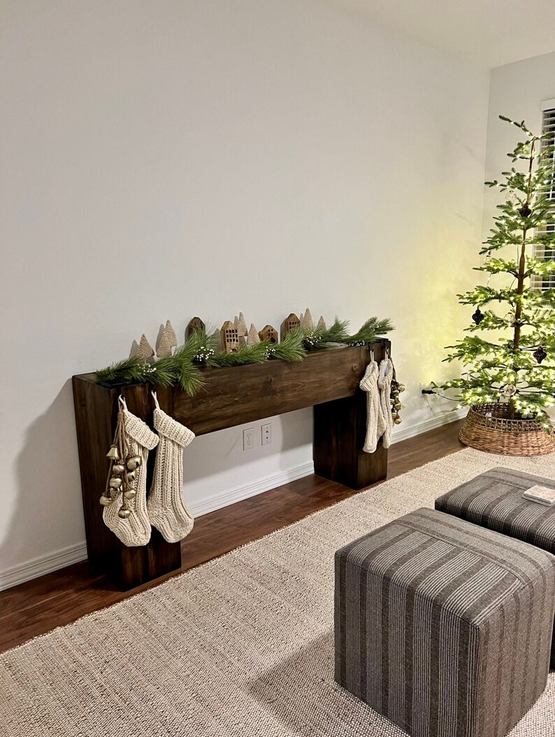 Modern Rustic Console Table Espresso Etsy