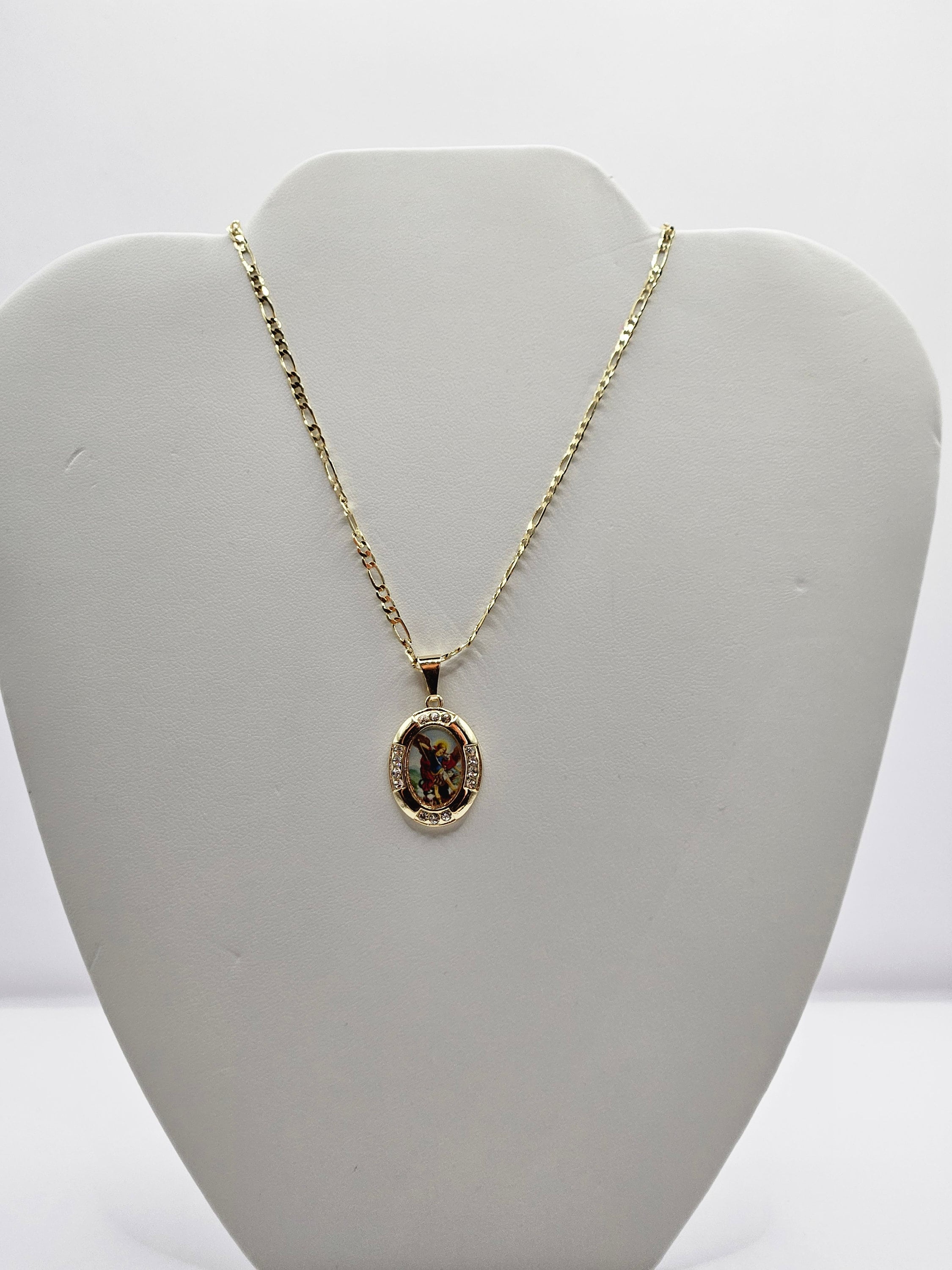 Collana Con Ciondolo Di San Michele In Oro 18 Carati - Foto 3