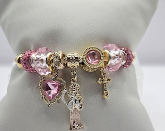 Santa Muerte Charm Bracelet Pulsera con Dijes de Santa Muerte
