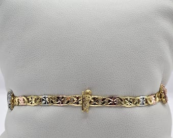 Saint Jude Bracelet, 14K Italian Tri-Tone Plating