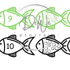 Numbers With Background Fish Counting Fish Digital Download Game, Fishing for Numbers, Preschool ...