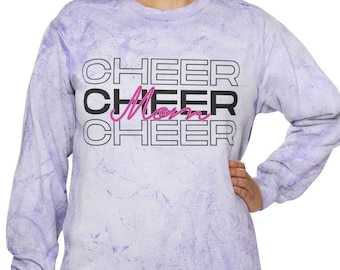Cheer Mom Cheer Mom Crewneck Sweatshirt, Pink and Black Sports Mom Sweatshirt