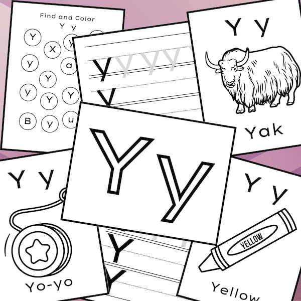 Alphabet Worksheets, Preschool Worksheets, Homeschool Worksheet, Letter Worksheet, Letter Y Dittos, Early Literacy Worksheet