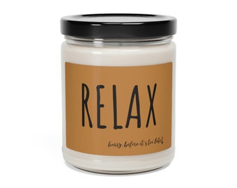 RELAX 9oz scented candle, Mother's Day Candle, Teacher Gift