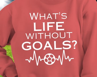 Soccer Comfort Colors Crewneck Sweatshirt, What's life without Goals? Comfortable oversized warm sweatshirt