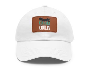 Gorra Country Coolin' Dad con parche de cuero, gorra informal, accesorio de verano, regalo unisex, gorra para exteriores, sombrero de moda.