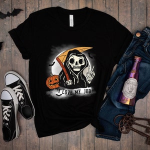 Funny Halloween Grim Reaper Unisex Heavy Cotton Tee