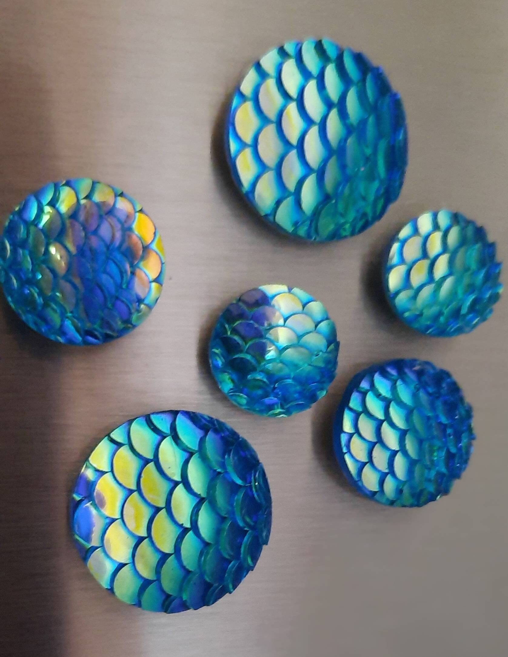 6 Iridescent Blue Mermaid Magnets - Etsy