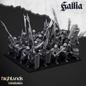 Gallian Men at Arms by Highlands Miniatures - 3D Print - Fantasy - RPG