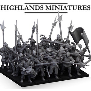 Sunland Troops with Halberds by Highlands Miniatures - 3D Print - Fantasy - RPG