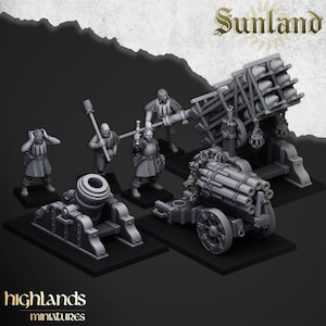 Sunland Artillery Units by Highlands Miniatures - 3D Print - Fantasy - RPG